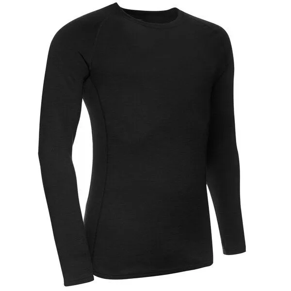 Kaipara - Merino Sportswear Kaipara - Merino Sportswear Merino Raglan langarm Unterhemd Herren Slimfit 250, Schwarz, – Produktbild 2 von 2