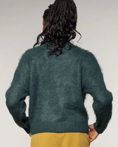 Alma & Lovis Alma & Lovis Kuschelige Wohlfühljacke aus gebrushtem Alpakastrick | Brushed Jacket, Zeder (grün), – Produktbild 4 von 4