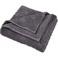 HANS NATUR Handtuch Bio-Baumwolle Frottee Blume dunkelgrau Maße 70 x 140 cm – Produktbild 1 von 1