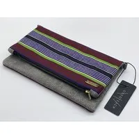 ONE OF EACH ONE OF EACH Clutch "Kenia" Handtasche aus Leder und Baumwollstoff mit afrikanischem Print – Produktbild 1 von 1