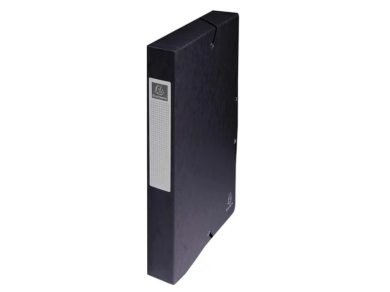 Exacompta 8 Exacompta Archivboxen, Colorspan-Karton, 600 g/m², DIN A4, Gummizug, RB 40 mm, schwarz – Produktbild 1 von 1