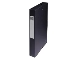 Exacompta 8 Exacompta Archivboxen, Colorspan-Karton, 600 g/m², DIN A4, Gummizug, RB 40 mm, schwarz – Produktbild 1 von 1