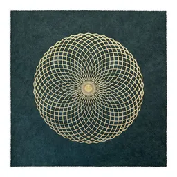 Veskor Cassiopeia Veskor Cassiopeia LOTUS DES LEBENS Heilige Geometrie Linoldruck | 40 x 40 cm | Lichtgold auf Smaragdgrün – Produktbild 1 von 1