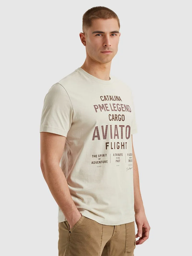 PME Legend PME Legend Jersey Logo T-Shirt Ecru, Beige, – Produktbild 1 von 5