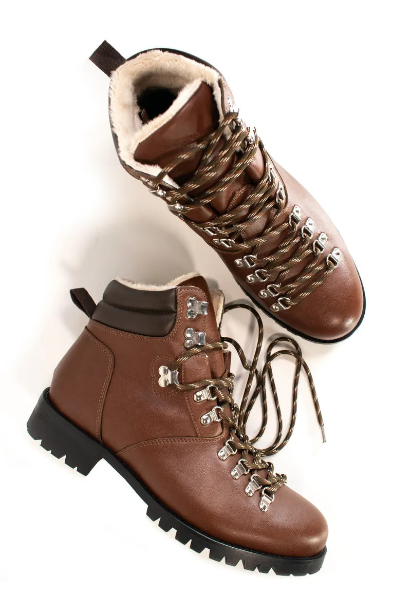 Will's Vegan Store Will's Vegan Store Damen vegan Wanderstiefel Damen Wvsport Insulated Waterproof Alpine Trail Chestnut Brown, Braun, – Produktbild 1 von 3