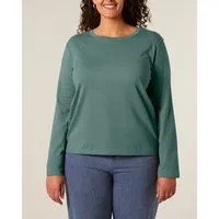 YTWOO YTWOO Basic Damen Langarmshirt aus 100% Biobaumwolle, Grün, – Produktbild 1 von 1
