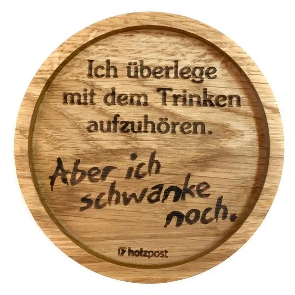 holzpost holzpost Eichenholz-Untersetzer mit Gravur – Glasuntersetzer aus Deutschland – Produktbild 4 von 8