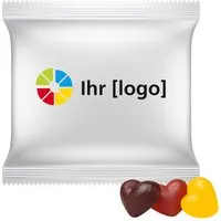 Mini-Tüte Bio-Fruchtsaft-Herzen 20 g mit 4-farbigem Digitaldruck – Produktbild 1 von 1