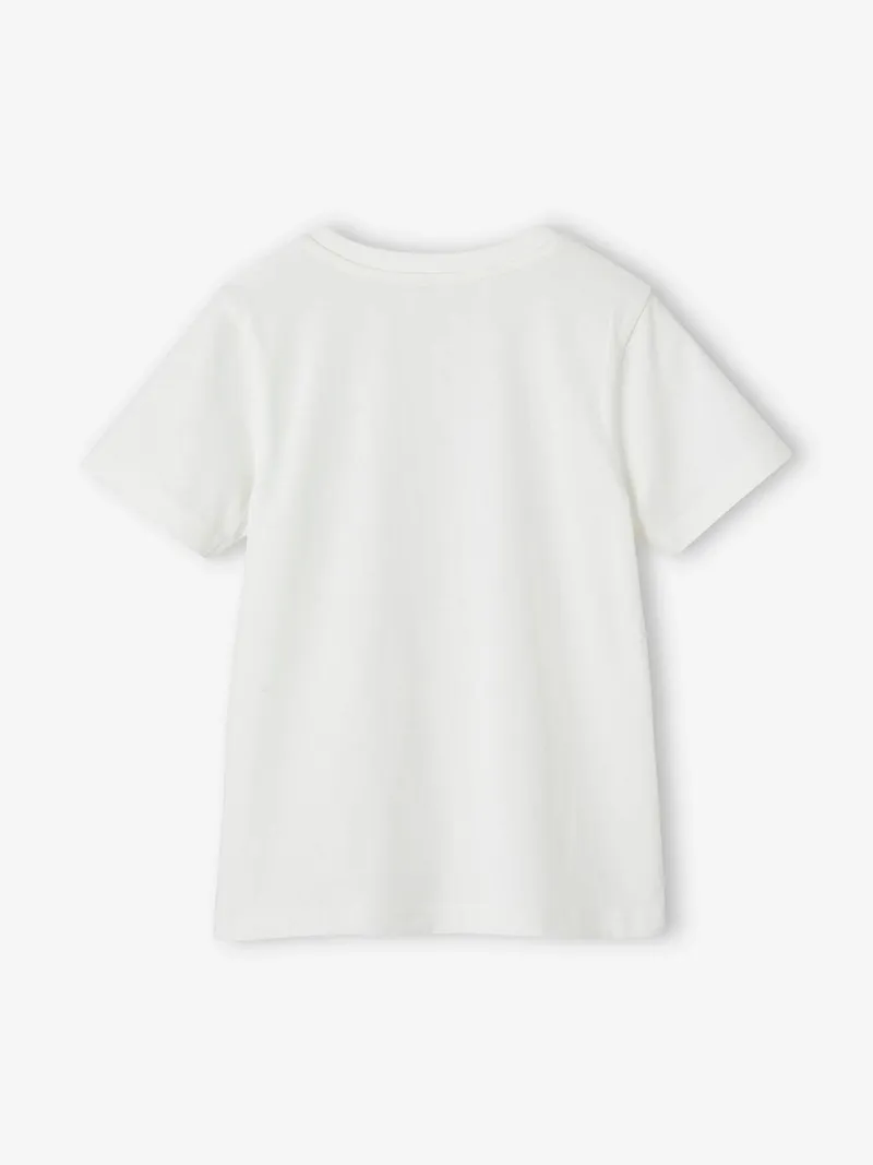 Vertbaudet Jungen T-Shirt mit Wende-Pailletten, Weiß, – Produktbild 2 von 3