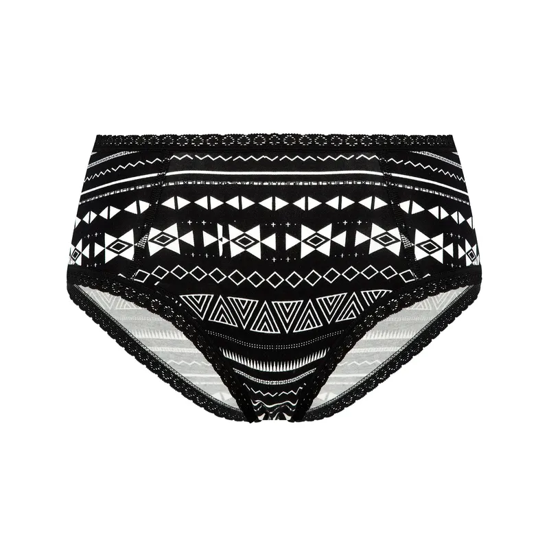 Albero Natur Albero Natur Damen vegan Multipack 4x Hipsters Geometrisch, Schwarz, – Produktbild 1 von 2