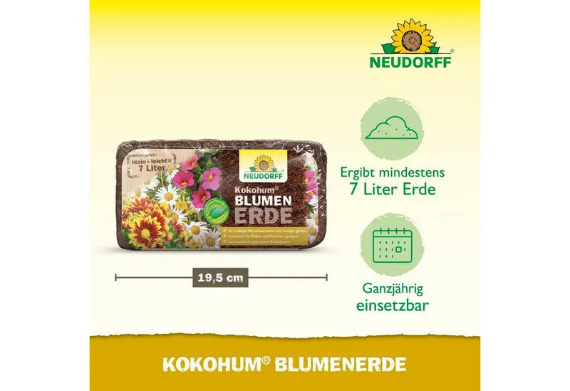 Neudorff Pflanzerde Kokohum Blumenerde, 1 Brikett – Produktbild 4 von 6