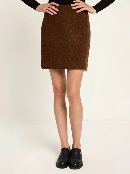 LANIUS LANIUS Boucle Minirock (GOTS), Brown, – Produktbild 2 von 4