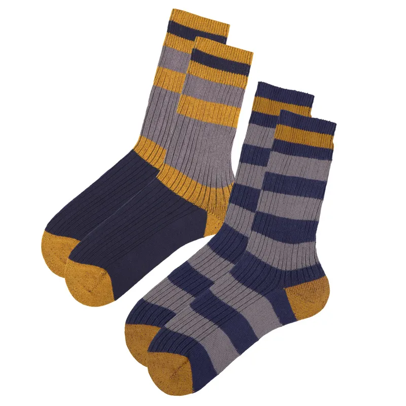 Living Crafts LIVING CRAFTS - Unisex Socken, 2er Pack - Gestreift (98% Bio-Baumwolle; 2% Elasthan), Nachhaltige Mode, Bio Bekleidung, Gestreift, – Produktbild 3 von 4