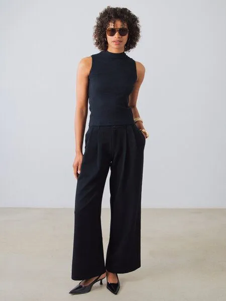 Honest Basics Honest Basics Damen Mock-Top aus Bio- und recycelter Baumwolle, Schwarz, – Produktbild 4 von 4