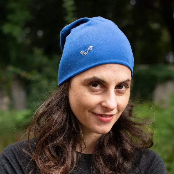 Woolona Woolona Beanie Mütze Merinowolle - 100% Merinowolle, Blau, – Produktbild 1 von 2