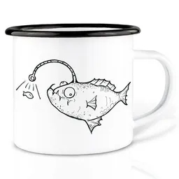 LIGARTI Emaille Tasse – Anglerfisch – LIGARTI Tiermanufaktur – Produktbild 1 von 1