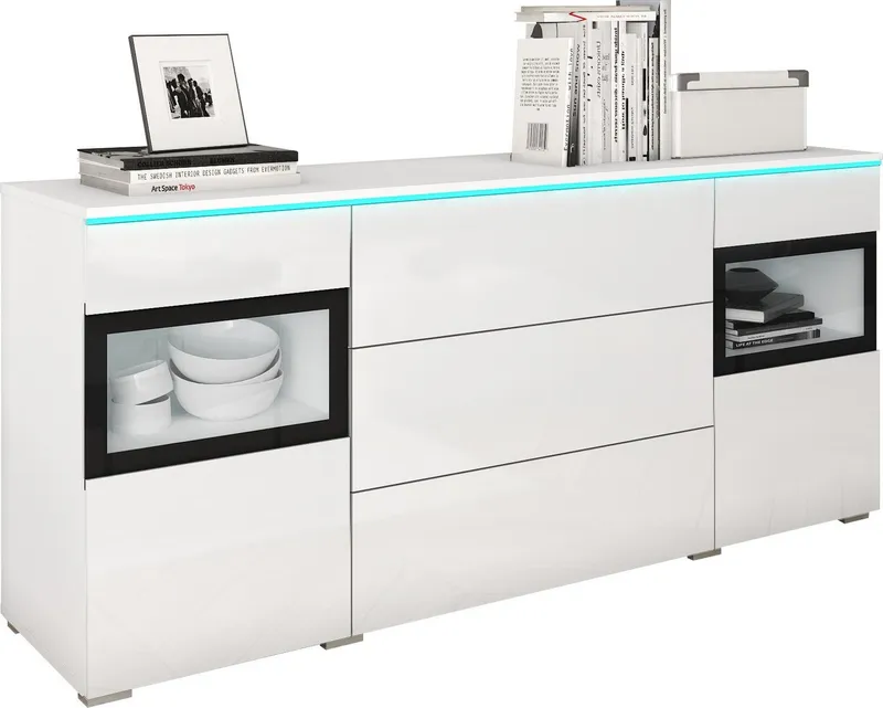 Home affaire Sideboard VERA, Moderne grifflose Kommode,verstellbare Einlegeböden, Weiß, – Produktbild 1 von 4