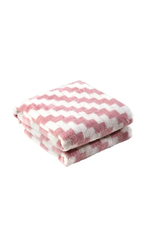 Wohndecke Wohndecke - 4 Jahreszeiten -160x200 cm / Sofadecke / Schlafdecke, livessa, Soft-Touch-Gefühl / 50% Baumwolle, 45% Acryl, 5% Polyester / 1650g, Rosa, – Produktbild 3 von 5