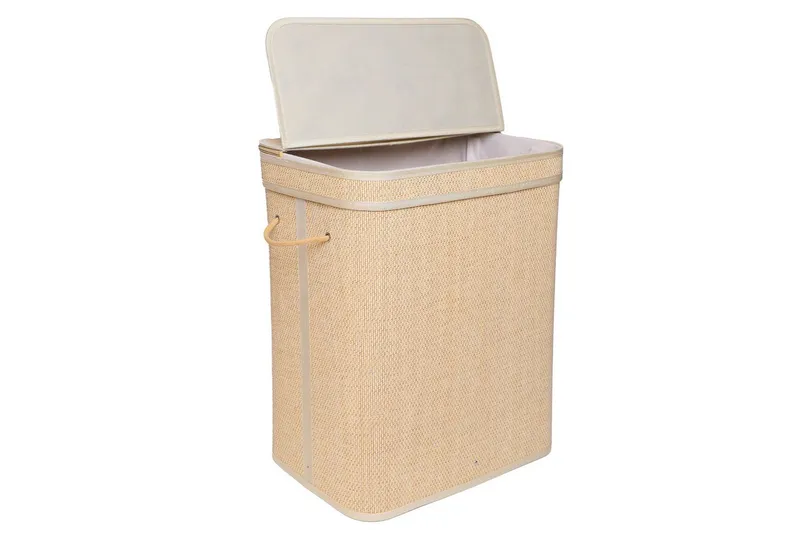 RELAXDAYS RELAXDAYS Wäschekorb Bambus Wäschekorb mit Deckel (1 St), natur, 90 L, Braun, – Produktbild 1 von 5