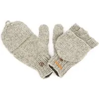 short'n'pietz short'n'pietz Schurwollhandschuhe, handgestrickt, Hellgrau, – Produktbild 1 von 1