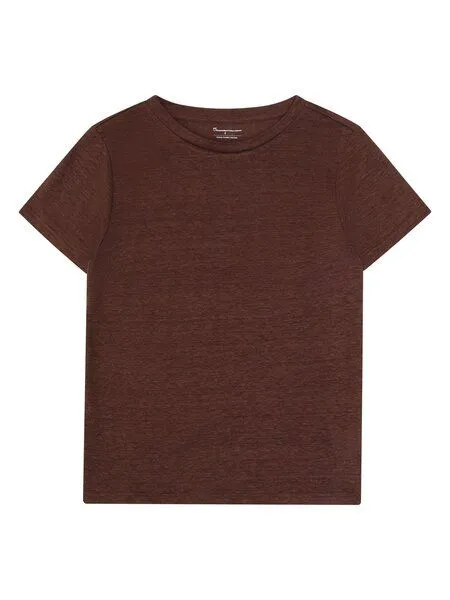 KnowledgeCotton Apparel KnowledgeCotton Apparel Regular Leinen-T-Shirt aus Bio-Leinen - GOTS/Vegan, Braun (shaved chocolate), – Produktbild 1 von 3