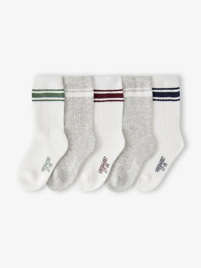 Vertbaudet 5er-Pack Socken Jungen Sport, Wollweiß, – Produktbild 1 von 2