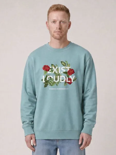 watapparel watapparel Sweatshirt Unisex Exist Loudly, Pebble blue, – Produktbild 2 von 2