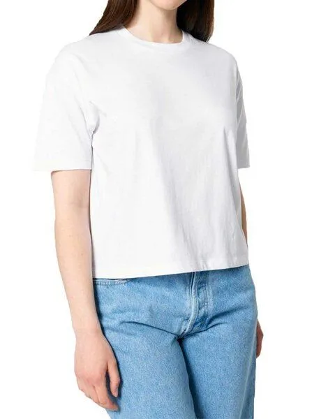 YTWOO YTWOO Damen Boxy T-Shirt aus Bio-Baumwolle, Weiß, – Produktbild 1 von 4
