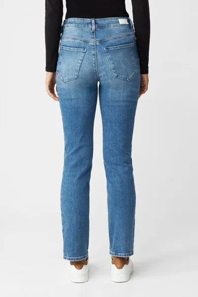 DAWN Damen Jeans STELLAR Slim Straight DAWN Bio-Baumwolle, Medium blue, – Produktbild 4 von 5