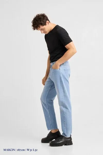 DAWN Herren Jeans RISE Relaxed Tapered DAWN Bio-Baumwolle, Bright blue, – Produktbild 4 von 6
