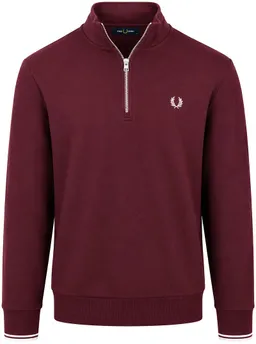 Fred Perry Fred Perry Half Zip Pullover Bordeaux - Größe M – Produktbild 1 von 1