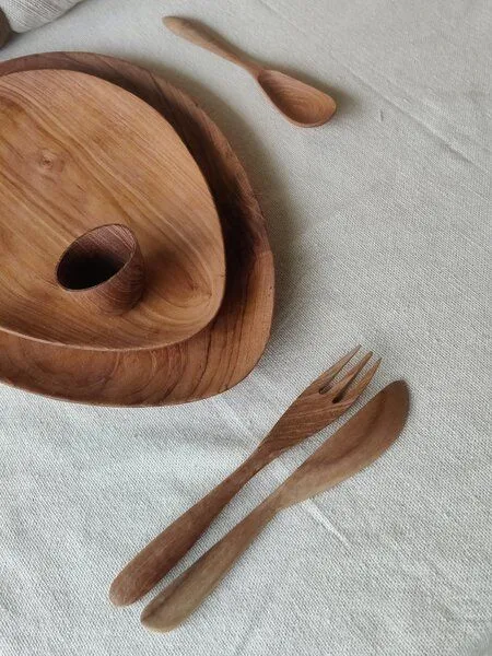 Originalhome Originalhome Design Teller aus recyceltem Teakholz, Natur, – Produktbild 4 von 4