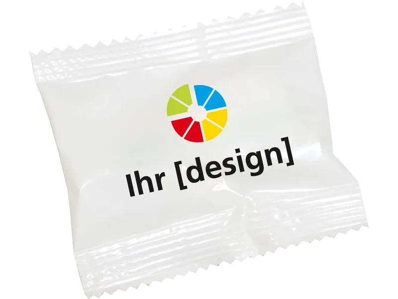 Mini-Tütchen Bio-Dextrose-Drops, 5 g mit 4-farbigem Digitaldruck auf weißer Folie – Produktbild 1 von 1