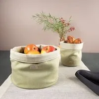 nahtur-design nahtur-design Brotkorb, Obstkorb oder Utensilo aus Bioleinen, Moos (grün), – Produktbild 1 von 1