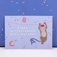 Bow & Hummingbird Bow & Hummingbird Postkarte Affenstarker Schulanfang – Produktbild 1 von 1