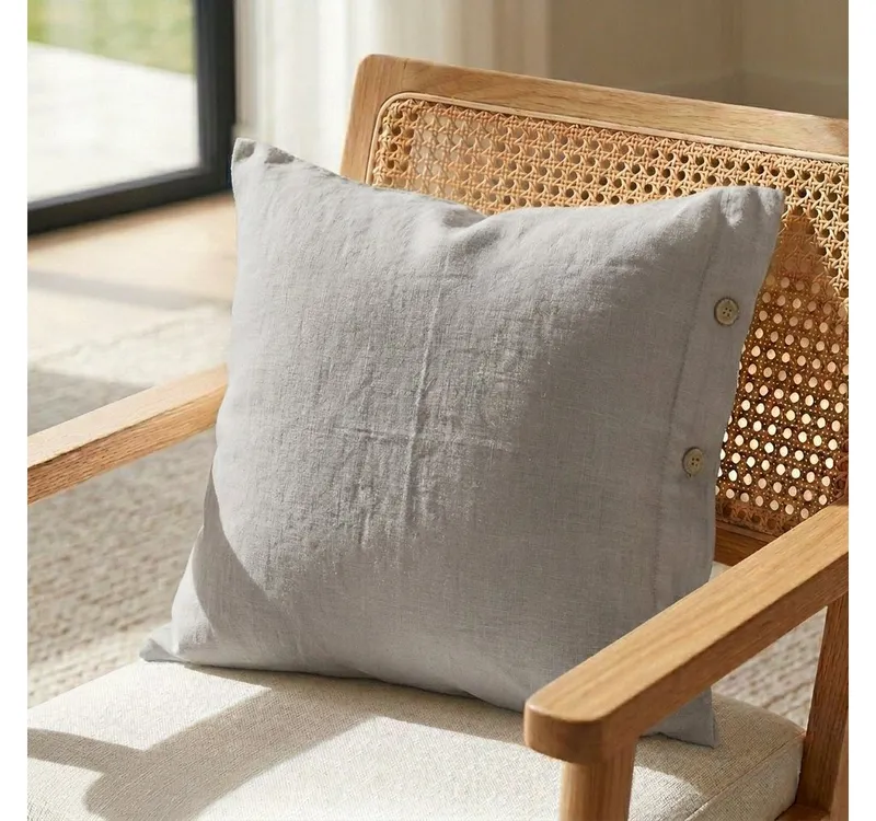 Interior by Hakito Kissenbezug 100% reine Leinen 180g/m² GOTS BIO zertifiziert, Grau, – Produktbild 1 von 5