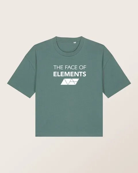 THE FACE OF ELEMENTS The Face of Elements Bold - Relaxed Boxy Fit T-Shirt aus Bio-Baumwolle, Green bay (grün), – Produktbild 1 von 3