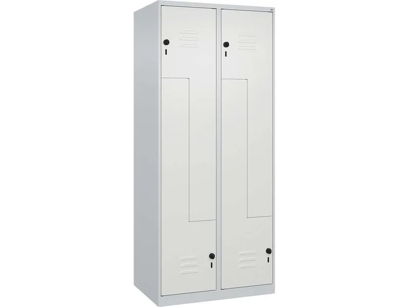 C+P C+P Z-Spind Classic PLUS, 4 Fächer, 1850x800x500mm, Lichtgrau/Verkehrsweiß – Produktbild 1 von 1