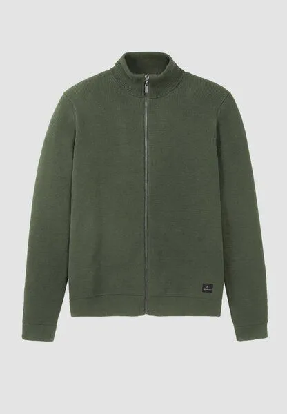 recolution Herren Strickcardigan aus Bio-Baumwolle - TARRAGON - recolution, Dark khaki (grün), – Produktbild 1 von 4