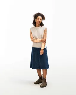 MATONA Matona Ausgestellter Midi-Rock für Frauen aus 100% Baumwollcord / Flared Corduroy Skirt – Produktbild 1 von 1