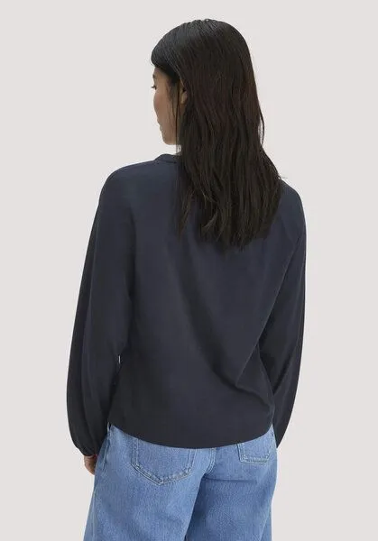 hessnatur hessnatur Jersey-Bluse Relaxed aus reiner Bio-Baumwolle, Marine, – Produktbild 2 von 4