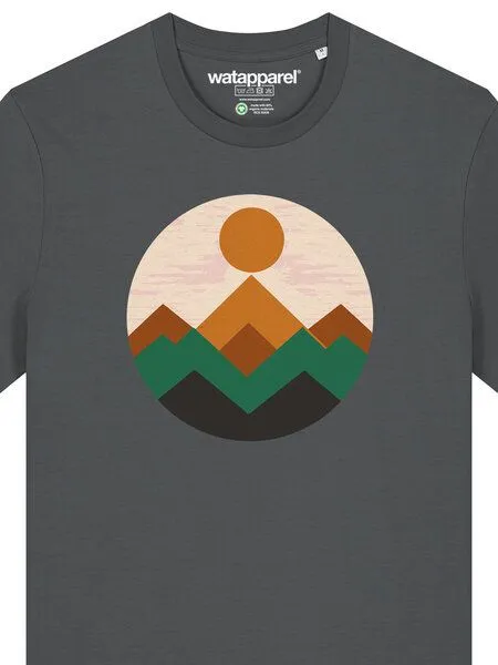 watapparel watapparel T-Shirt Unisex Geometric Landscape 2, Anthracite, – Produktbild 3 von 3