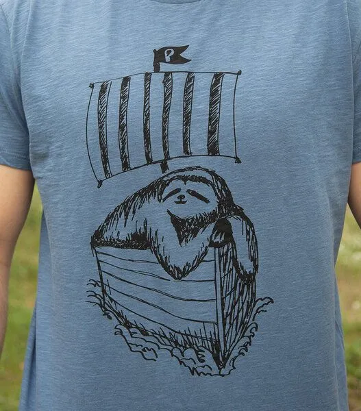 päfjes päfjes Felix Faultier - Fair gehandeltes Bio Männer T-Shirt - Slub Blue – Produktbild 3 von 4