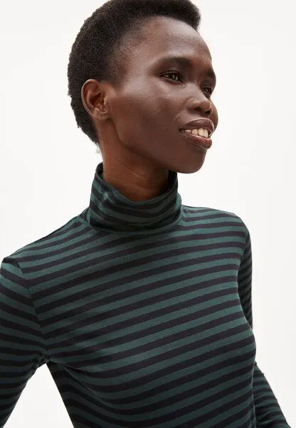 ARMEDANGELS ARMEDANGELS MALENAA STRIPES - Damen Longsleeve aus Bio-Baumwolle, Dark scarab-black, – Produktbild 2 von 3