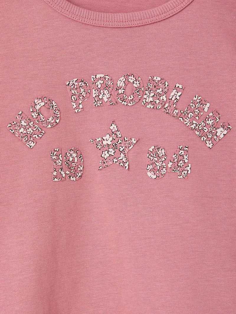 Vertbaudet Langarmshirt mit Applikation Mädchen, Malve, – Produktbild 3 von 3