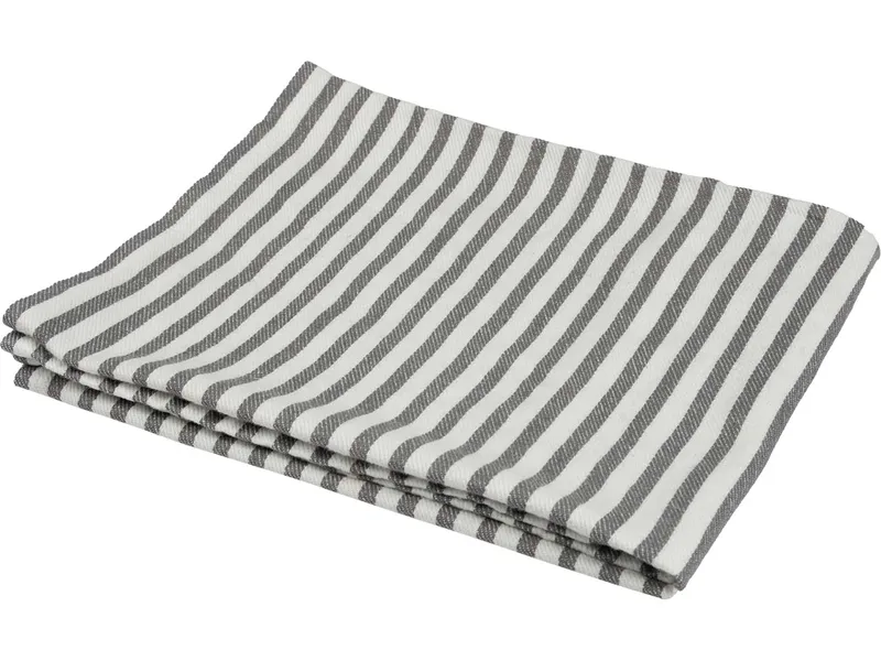 Memo memo Geschirrtuch aus Bio-Baumwolle, Fairtrade, 50 x 70 cm, anthrazit gestreift – Produktbild 1 von 1