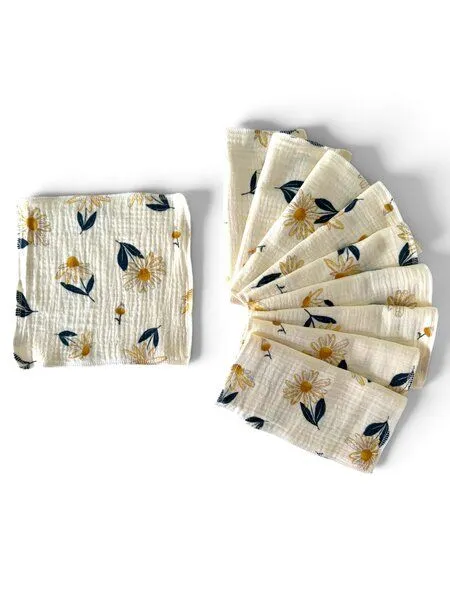 NoWaste Wrapping NoWaste Wrapping Stofftaschentücher 10er Set, Flower power, – Produktbild 2 von 4