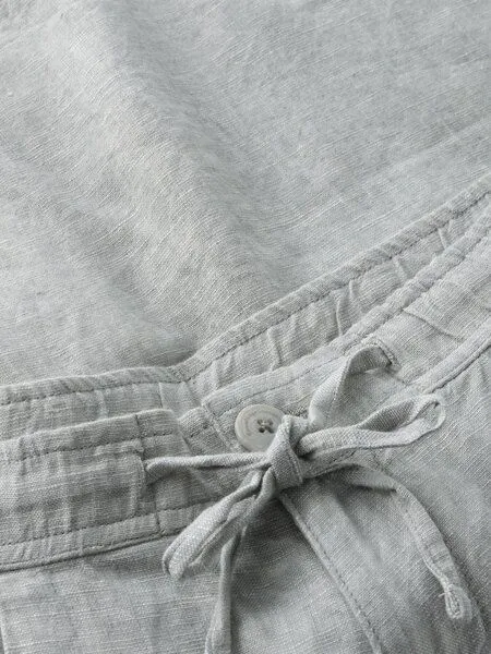 KnowledgeCotton Apparel KnowledgeCotton Apparel Leinenshorts - Loose linen shorts - VEGAN - aus Bio-Leinen, Grau-yarndyed (ultimate grey), – Produktbild 3 von 3