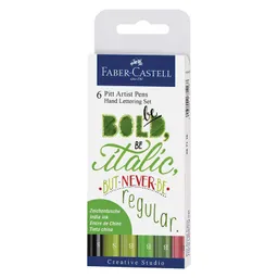 Faber-Castell Faber-Castell Tuschestifte-Set, Grüntöne, Pitt Artist Pen, Handlettering-Set, 6 Stk. – Produktbild 1 von 1