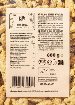 KoRo Bio Soja Streifen 800 g – Produktbild 1 von 1